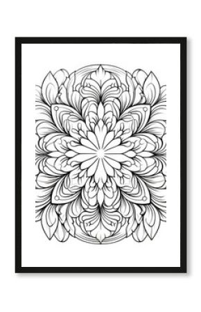mandala design on white isolated background. boho mandala. Mandala with floral patterns. AI Generative.