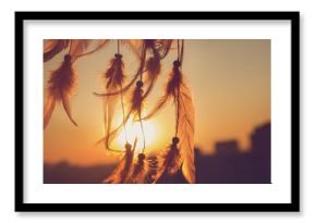 Dreamcatcher sunset , boho chic, ethnic amulet,symbol