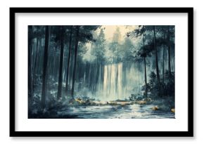 illustration painted in realistic boho style, scene is so atmospheric