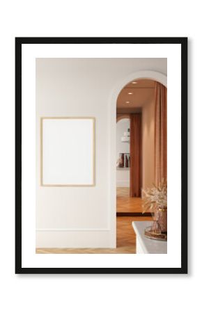 Frame & poster mockup in Boho style interior. 3d rendering, 3d illustration 