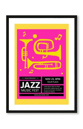 Jazz music poster design template