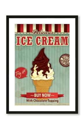 Vintage icecream poster design