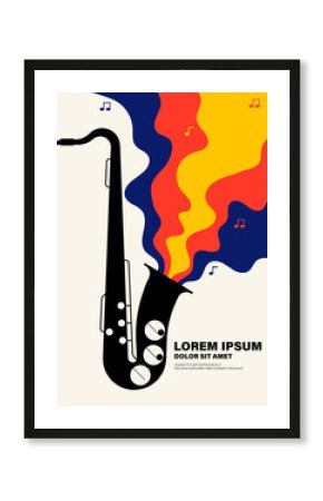 Music poster modern vintage retro style