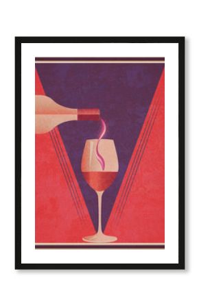 Grunge retro wine banner