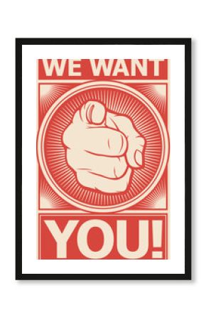 we want you vector poster