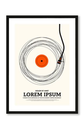Music poster design template background vintage retro style