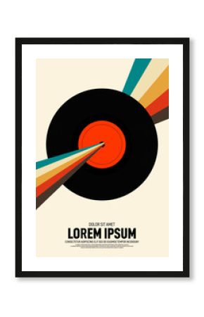 Music poster design template background vintage retro style