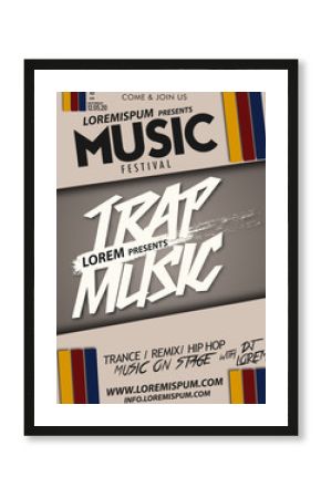 Music party Banner, flyer, magazine cover & poster template, vector illustration.