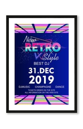 retro wave cyber space poster