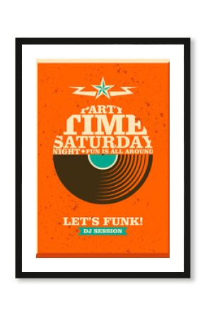 Party poster design with typography. Vector illustration.