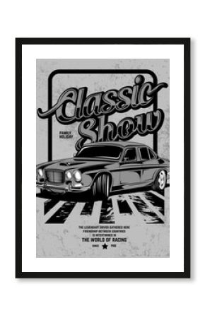 classic show, illustration of a classic sports car