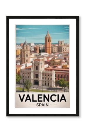 Retro Travel Poster of Valencia