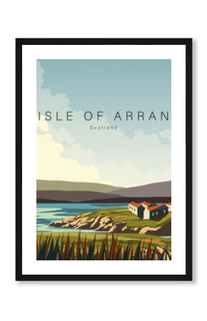Isle of Arran Scotland travel poster, banner, card