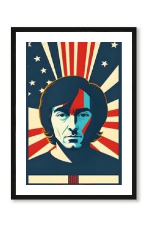 1970s gig poster American colors, flag, patriot, patriotic, USA, united states of america, concert poster, yankee, vintage, retro, music, festival, stars, stripes, liberty, freedom, pride, nation