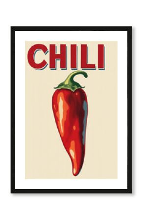 Red chili pepper showing freshness and flavor with text
