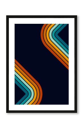 Vintage striped backgrounds, posters, banner samples retro colors 1970s 1900s 70s 80s 90s. Retro vintage style 70s striped background poster lines. Shapes vector design graphic 1980s.