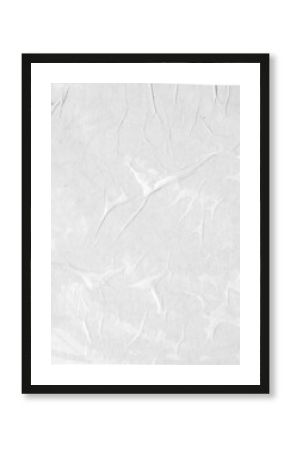 Blank white crumpled and creased paper poster element isolated