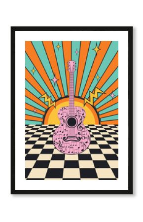 Retro poster with guitar