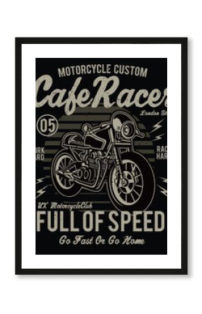 Motorcycle Cafe Racer T-shirt Design