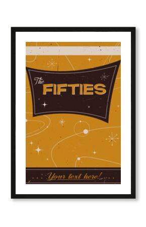 1950s Background, Mid Century Modern Style Illustration, 50s Template for Retro Party, Event Poster, Atomic Age Style, Space Age Design, Abstract Shapes and 1950s Colors