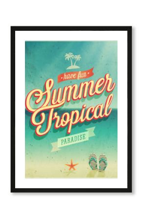 Tropical paradise poster.