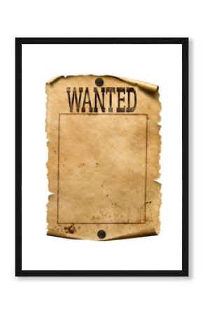 Wanted for reward poster 3d illustration isolated
