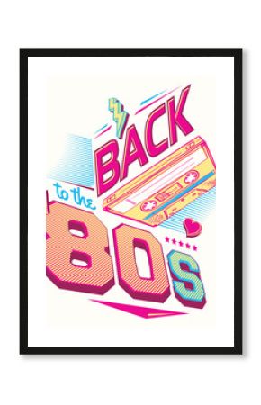 Back to the 80s retro party poster design
