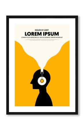 Music poster modern vintage retro style
