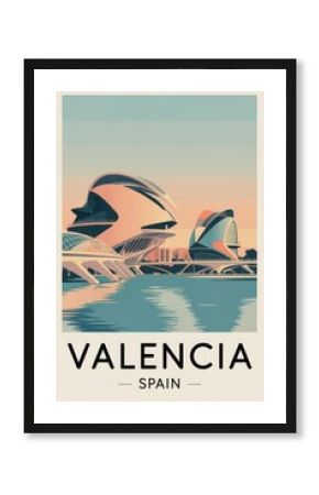 Retro Travel Poster of Valencia