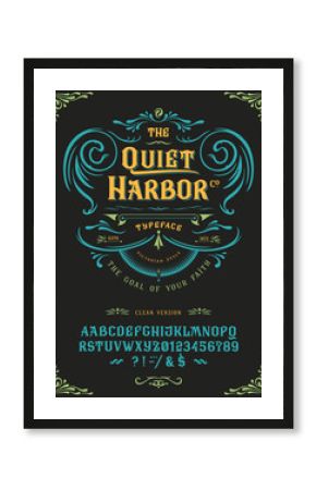 Font The Quiet Harbor. Vintage design.