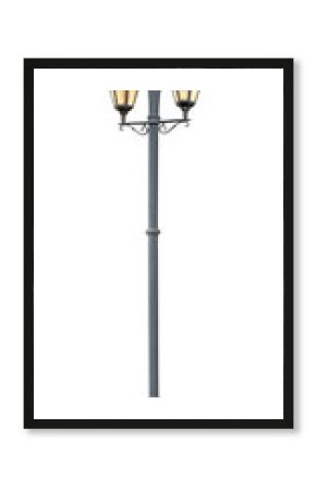 Lamp post. Vintage Lamp post street road light pole. Decorative street lamp-post isolated.