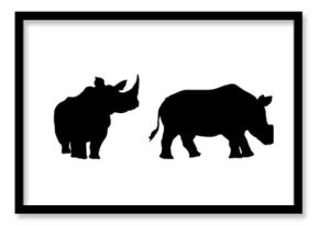 set of rhino silhouettes