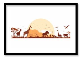 various animal illustrations safari, africa