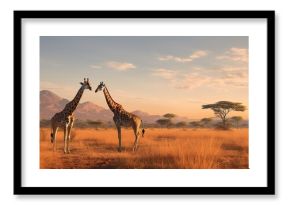 giraffes in the african savannah