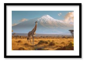 Giraffe on Mount Kilimanjaro, Africa