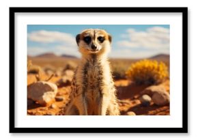 Portrait of a meerkat in Namib desert