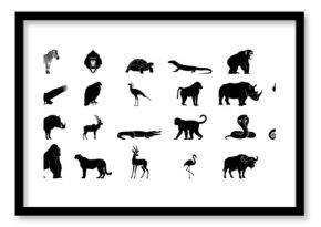 african wildlife animal silhouettes collection