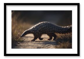 Pangolin walking wildlife animal endangered species scaly anteater nature conservation rare mammal africa asia