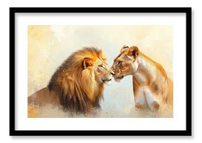 Lion and Lioness in Love
