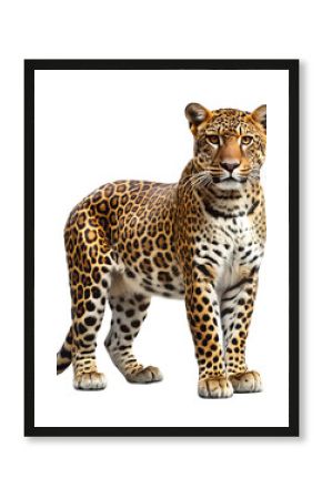 Leopard on white background