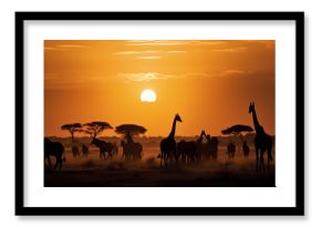 Illustration of african wildlife animals, kruger park