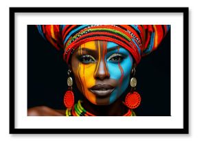 woman wearing tribal paint on her face