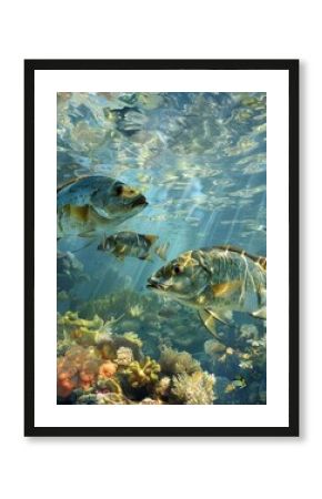 An underwater scene with fish swimming in unusually warm waters