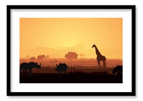 Wild animals silhouette