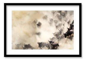 Dusty Wildebeest River Crossing Web Banner