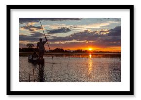 Safari guide with a tourist - Okavango Delta - Botswana