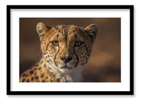 Extreme close-up of a cheetah's face