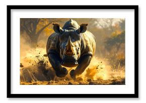 Powerful rhino charging