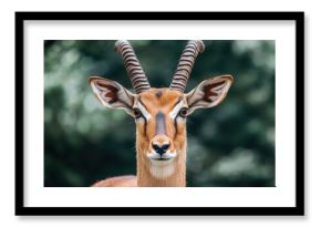 close-up portrait of a majestic antelope with striking horns