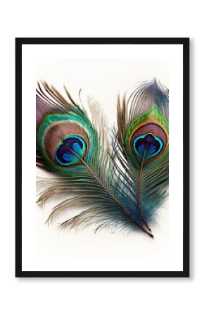 colorful peacock feathers, generative AI 